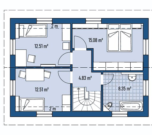 Fertighaus HAUS R71-100 von EBH Haus Schlüsselfertig ab 223800€, Satteldach-Klassiker Grundriss 2