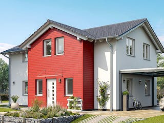Fertighaus HAUS R71-112-G von EBH Haus Schlüsselfertig ab 287900€, Satteldach-Klassiker Außenansicht 1