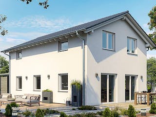 Fertighaus HAUS R71-112-G von EBH Haus Schlüsselfertig ab 287900€, Satteldach-Klassiker Außenansicht 2