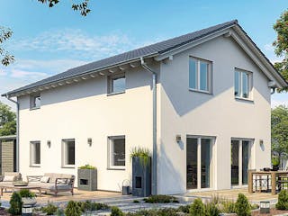 Fertighaus HAUS R71-112-G von EBH Haus Schlüsselfertig ab 299500€, Satteldach-Klassiker Außenansicht 2