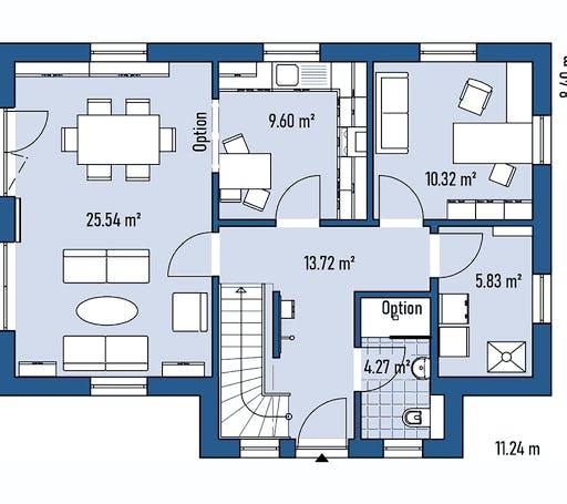 Fertighaus HAUS R71-112-G von EBH Haus Schlüsselfertig ab 268300€, Satteldach-Klassiker Grundriss 1