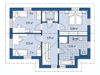 Fertighaus HAUS R71-112-G von EBH Haus Schlüsselfertig ab 287900€, Satteldach-Klassiker Grundriss 2