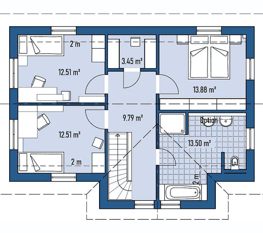 Fertighaus HAUS R71-112-G von EBH Haus Schlüsselfertig ab 268300€, Satteldach-Klassiker Grundriss 2