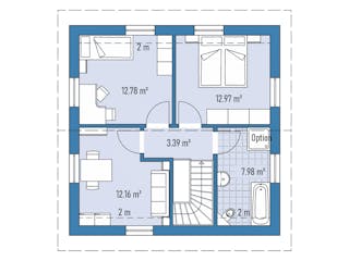 Fertighaus Einfamilienhaus R82-82 von EBH Haus Schlüsselfertig ab 247700€, Satteldach-Klassiker Grundriss 2