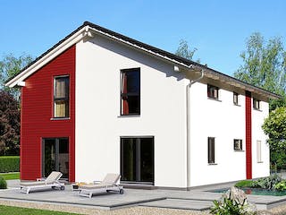 Fertighaus HAUS R88-124 von EBH Haus Schlüsselfertig ab 346500€, Satteldach-Klassiker Außenansicht 2
