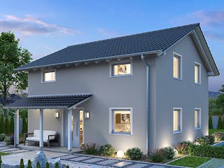 Fertighaus Einfamilienhaus R88-88 von EBH Haus Schlüsselfertig ab 279500€, Satteldach-Klassiker Außenansicht 1