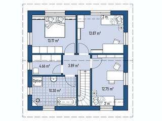 Fertighaus HAUS R88-88 von EBH Haus Schlüsselfertig ab 260800€, Satteldach-Klassiker Grundriss 2