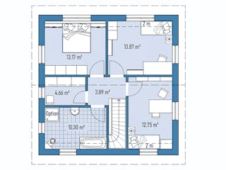 Fertighaus Einfamilienhaus R88-88 von EBH Haus Schlüsselfertig ab 279500€, Satteldach-Klassiker Grundriss 2