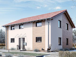 Fertighaus HAUS R94-106 von EBH Haus Schlüsselfertig ab 315400€, Satteldach-Klassiker Außenansicht 2