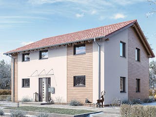 Fertighaus HAUS R94-106 von EBH Haus Schlüsselfertig ab 328100€, Satteldach-Klassiker Außenansicht 2
