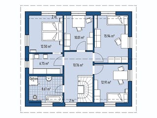Fertighaus HAUS R94-106 von EBH Haus Schlüsselfertig ab 315400€, Satteldach-Klassiker Grundriss 2