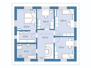 Fertighaus HAUS R94-106 von EBH Haus Schlüsselfertig ab 328100€, Satteldach-Klassiker Grundriss 2