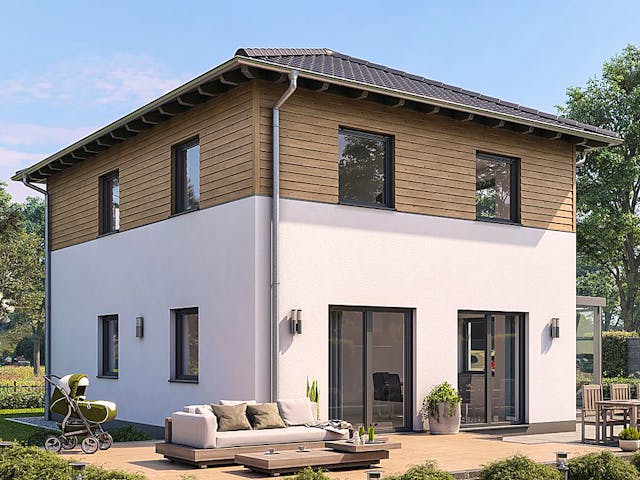Fertighaus STADTVILLA S71-100 von EBH Haus Schlüsselfertig ab 249900€, Stadtvilla Außenansicht 2