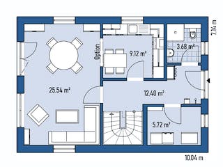 Fertighaus STADTVILLA S71-100 von EBH Haus Schlüsselfertig ab 249900€, Stadtvilla Grundriss 1