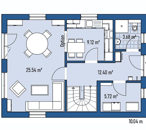 Fertighaus STADTVILLA S71-100 von EBH Haus Schlüsselfertig ab 232600€, Stadtvilla Grundriss 1