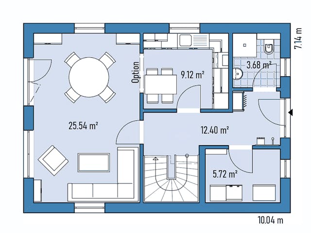 Fertighaus Stadtvilla S71-100 von EBH Haus Schlüsselfertig ab 267700€, Stadtvilla Grundriss 1