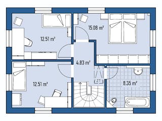 Fertighaus STADTVILLA S71-100 von EBH Haus Schlüsselfertig ab 249900€, Stadtvilla Grundriss 2
