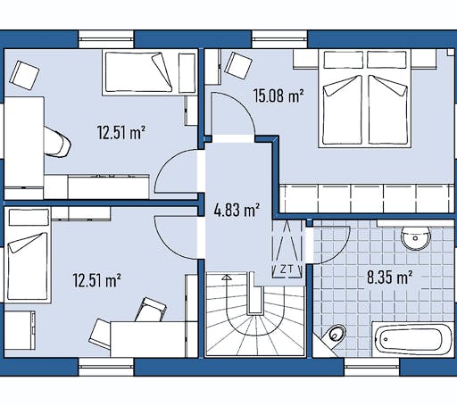 Fertighaus STADTVILLA S71-100 von EBH Haus Schlüsselfertig ab 232600€, Stadtvilla Grundriss 2