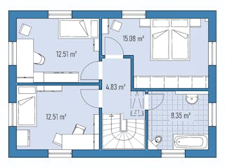 Fertighaus Stadtvilla S71-100 von EBH Haus Schlüsselfertig ab 267700€, Stadtvilla Grundriss 2