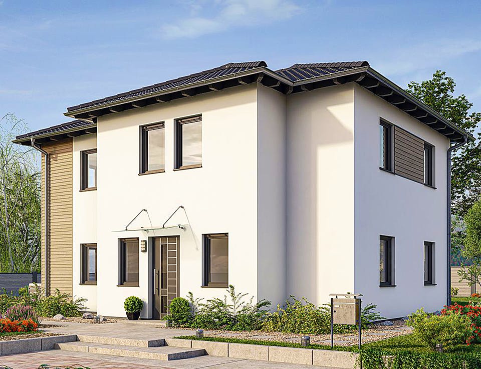 Fertighaus STADTVILLA S71-112-G von EBH Haus Schlüsselfertig ab 283500€, Stadtvilla Außenansicht 1