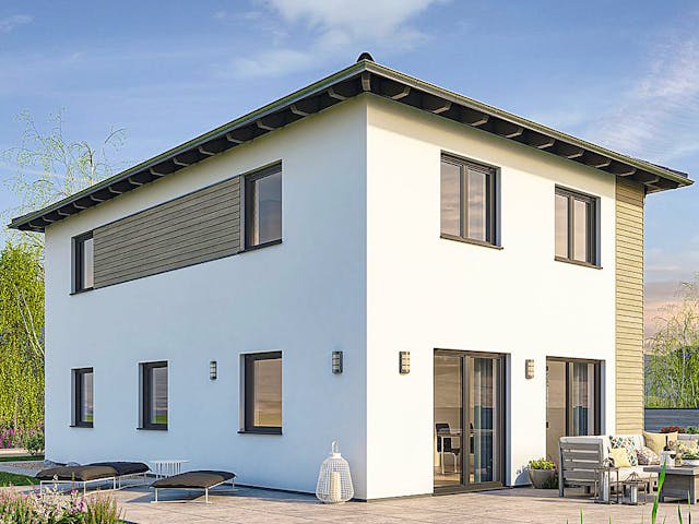 Fertighaus STADTVILLA S71-112-G von EBH Haus Schlüsselfertig ab 299100€, Stadtvilla Außenansicht 2