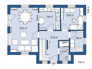 Fertighaus STADTVILLA S71-112-G von EBH Haus Schlüsselfertig ab 299100€, Stadtvilla Grundriss 1