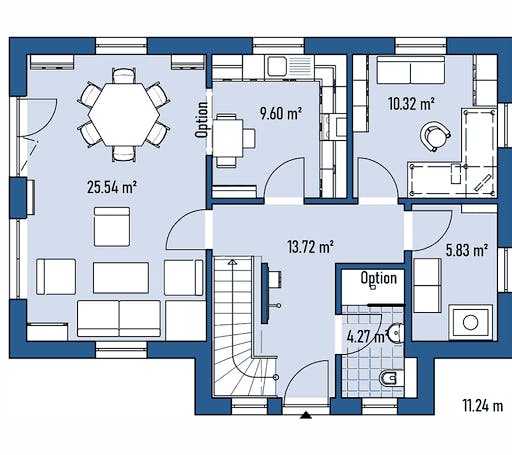 Fertighaus STADTVILLA S71-112-G von EBH Haus Schlüsselfertig ab 277900€, Stadtvilla Grundriss 1