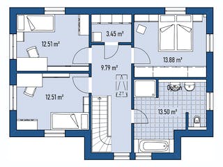Fertighaus STADTVILLA S71-112-G von EBH Haus Schlüsselfertig ab 299100€, Stadtvilla Grundriss 2