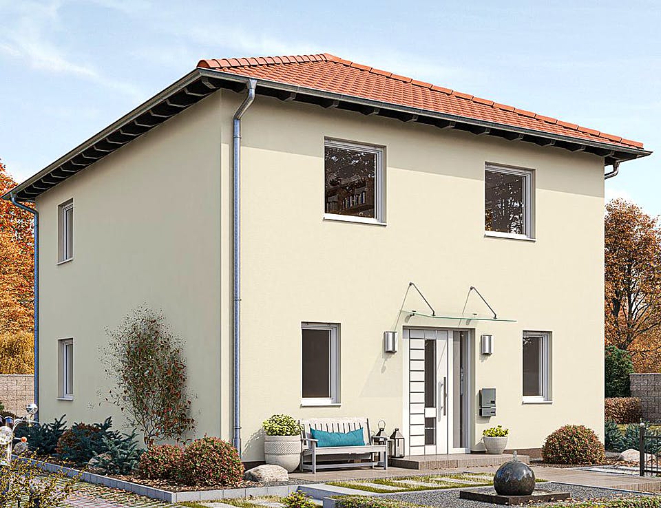 Fertighaus STADTVILLA S77-106 von EBH Haus Schlüsselfertig ab 264800€, Stadtvilla Außenansicht 1