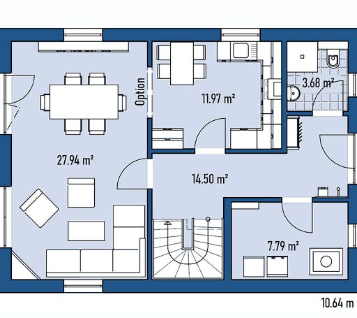 Fertighaus STADTVILLA S77-106 von EBH Haus Schlüsselfertig ab 259600€, Stadtvilla Grundriss 1