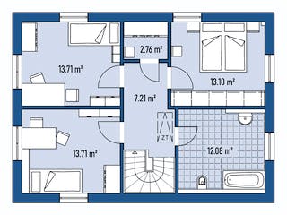 Fertighaus STADTVILLA S77-106 von EBH Haus Schlüsselfertig ab 275300€, Stadtvilla Grundriss 2