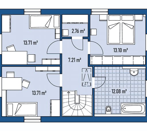 Fertighaus STADTVILLA S77-106 von EBH Haus Schlüsselfertig ab 259600€, Stadtvilla Grundriss 2