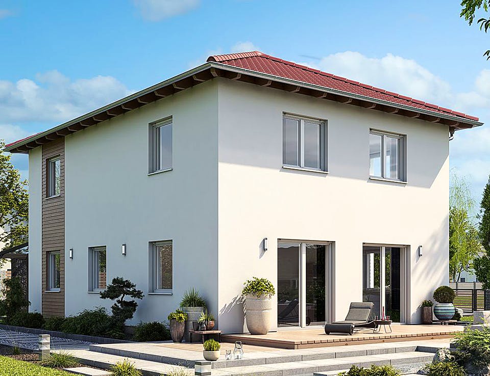 Fertighaus STADTVILLA S77-112-G von EBH Haus Schlüsselfertig ab 303300€, Stadtvilla Außenansicht 2