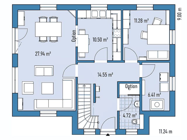 Fertighaus STADTVILLA S77-112-G von EBH Haus Schlüsselfertig ab 328300€, Stadtvilla Grundriss 1