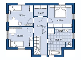 Fertighaus STADTVILLA S77-112-G von EBH Haus Schlüsselfertig ab 315600€, Stadtvilla Grundriss 2