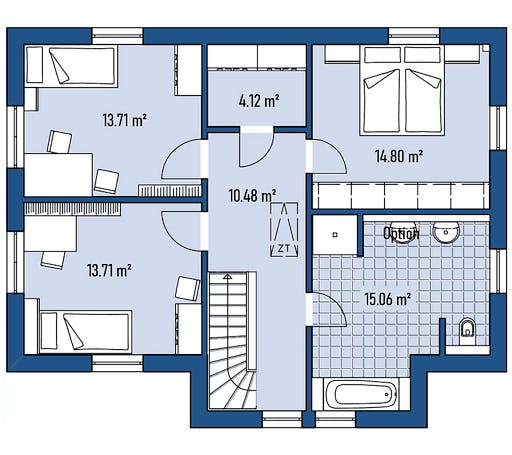 Fertighaus STADTVILLA S77-112-G von EBH Haus Schlüsselfertig ab 293700€, Stadtvilla Grundriss 2