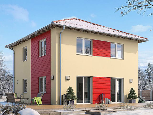 Fertighaus STADTVILLA S82-94 von EBH Haus Schlüsselfertig ab 278500€, Stadtvilla Außenansicht 1