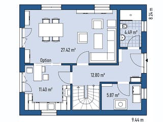 Fertighaus STADTVILLA S82-94 von EBH Haus Schlüsselfertig ab 267700€, Stadtvilla Grundriss 1