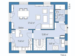 Fertighaus STADTVILLA S82-94 von EBH Haus Schlüsselfertig ab 278500€, Stadtvilla Grundriss 1