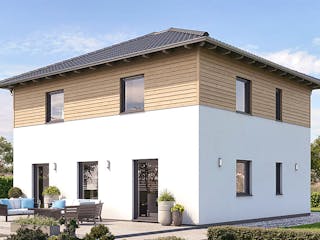 Fertighaus Stadtvilla S88-97 von EBH Haus Schlüsselfertig ab 308900€, Stadtvilla Außenansicht 1