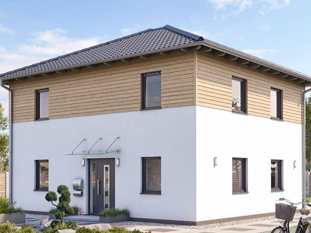 Fertighaus STADTVILLA S88-97 von EBH Haus Schlüsselfertig ab 288300€, Stadtvilla Außenansicht 2
