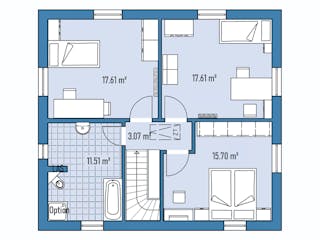 Fertighaus Stadtvilla S88-97 von EBH Haus Schlüsselfertig ab 308900€, Stadtvilla Grundriss 2