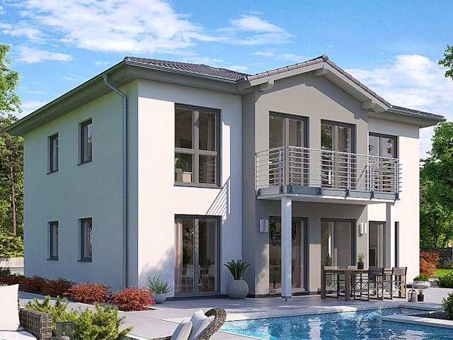 Fertighaus Stadtvilla S97-106-2G von EBH Haus Schlüsselfertig ab 402000€, Stadtvilla Außenansicht 1