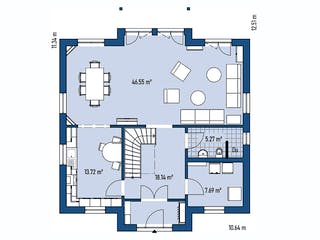Fertighaus STADTVILLA S97-106-2G von EBH Haus Schlüsselfertig ab 375100€, Stadtvilla Grundriss 1