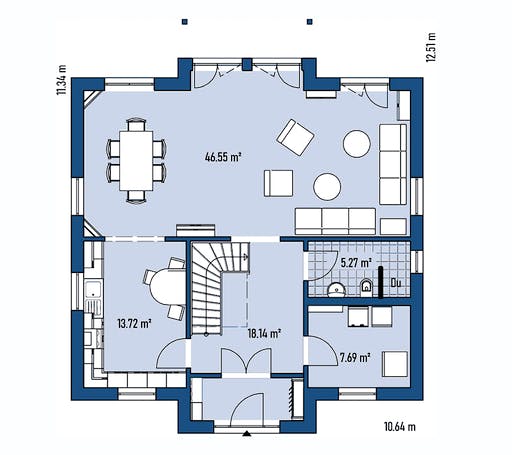 Fertighaus STADTVILLA S97-106-2G von EBH Haus Schlüsselfertig ab 353000€, Stadtvilla Grundriss 1
