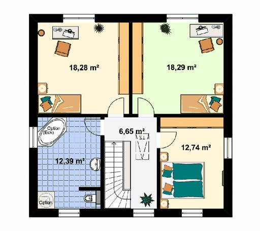 Fertighaus Stadtvilla S 2 von EBH Haus Schlüsselfertig ab 261800€, Stadtvilla Grundriss 2