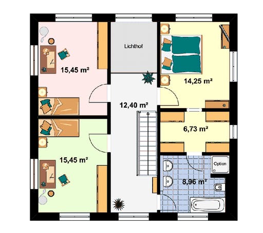 Fertighaus Stadtvilla S 3 von EBH Haus Schlüsselfertig ab 286400€, Stadtvilla Grundriss 2