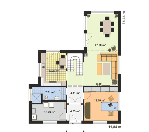 Fertighaus Villa Linda von EBH Haus Schlüsselfertig ab 328400€, Stadtvilla Grundriss 1
