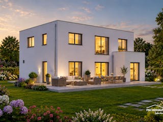 Fertighaus Bauhaus 175 von FischerHaus, Cubushaus Außenansicht 1