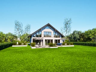 Massivhaus Entwurf NB195 von FAVORIT Massivhaus, Satteldach-Klassiker Außenansicht 2